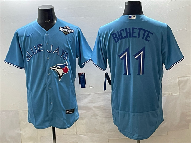 Men's Blue Toronto Blue Jays #11 Bo Bichette 2025 World Series Flex Base Stitched Baseball Jersey